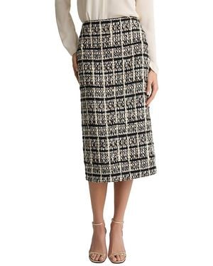 St. John Tweed Midi Skirt - Black