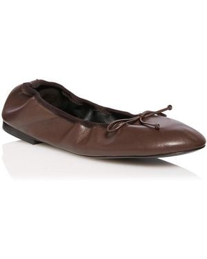 Stuart Weitzman Nia Leather Ballet Flats - Brown