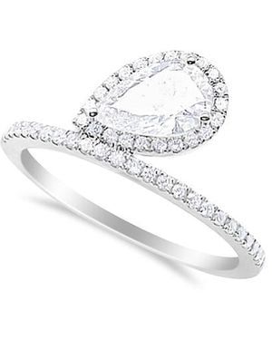 Meira T 14K Lab Grown Diamond Pear & Round Halo Ring - White