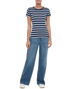 Three Dots Cotton Short Sleeve Crewneck Tee - Blue