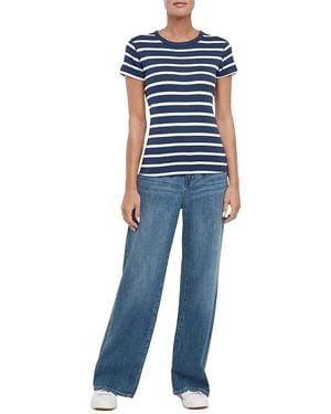 Three Dots Cotton Short Sleeve Crewneck Tee - Blue
