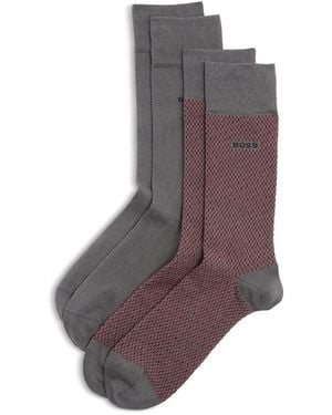 BOSS Crew Socks, Pack Of Two - Brown