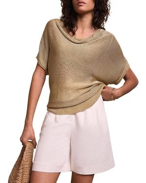 Mint Velvet Metallic Knit Top - Brown