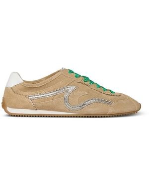 Sandro Light Wave Suede Leather Sneakers - Natural