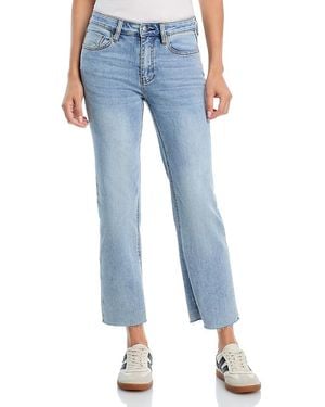 Aqua High Rise Straight Cropped Jeans - Blue