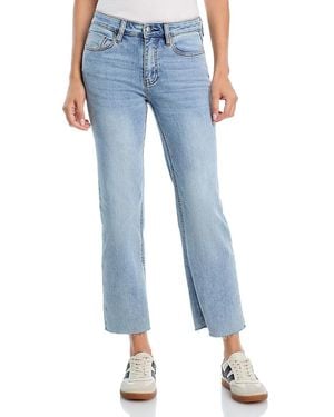 Aqua High Rise Straight Cropped Jeans - Blue