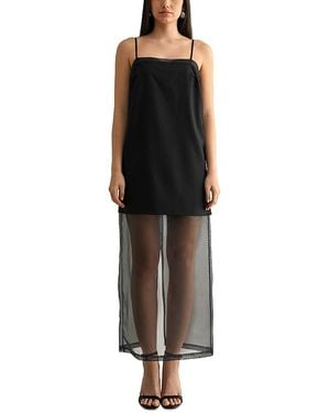 Luvee Mable Organza Midi Dress - Black