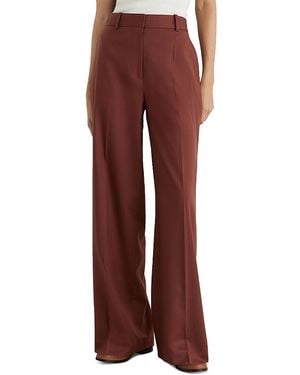 Reiss Solene Wool Blend Wide Leg Pants - Red