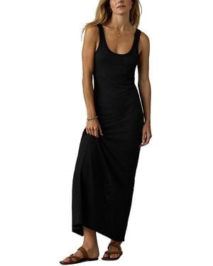 Faherty Cotton Sunwashed Slub Pocket Tank Dress - Black