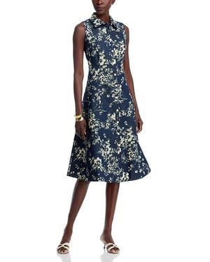 Tahari The Gabby Denim Burnout Dress - Blue