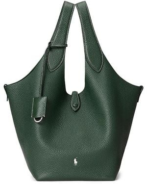 Polo Ralph Lauren Polo Play Medium Leather Tote - Green