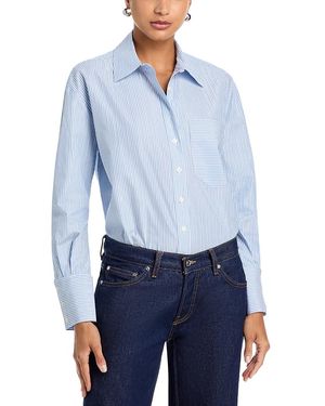 10 Crosby Derek Lam Orianne Stripe Collared Shirt - Blue