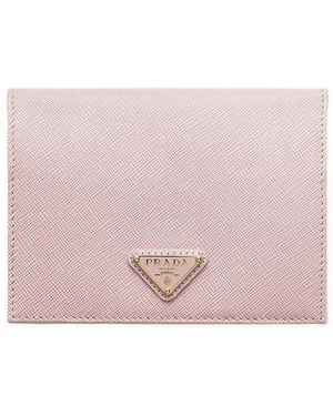 Prada Saffiano Leather Passport Holder - Pink