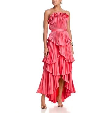 AMUR Janey Tiered Shell Midi Dress