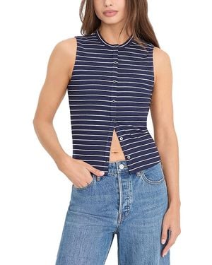 GOOD AMERICAN The Rib Splay Top - Blue