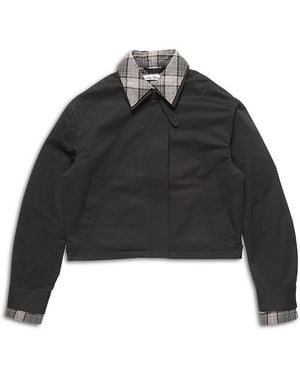 Acne Studios Check Trim Cotton Jacket - Black