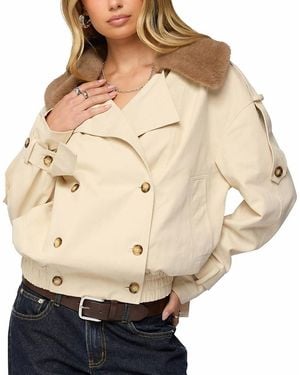 Edikted Detachable Trench Coat - Natural