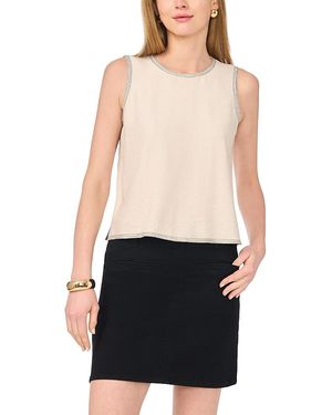 Vince Camuto Stitch Sleeveless Top - White