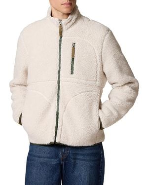 Paul Smith Fleece Stand Collar Zip Sweatshirt - Natural