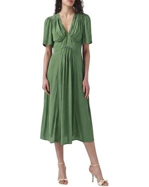 Ghost Rosalie Angel Sleeve Crepe Midi Dress - Green