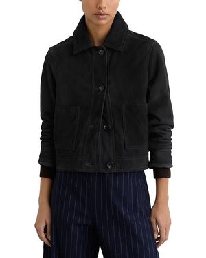 Reiss Sonny Suede Jacket - Black