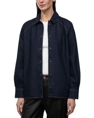 STAUD Myles Denim Shirt Jacket - Blue