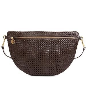 Clare V. Large Woven Leather Fanny Pack - Brown