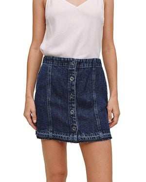 Bella Dahl Button Front Mini Denim Skirt - Blue