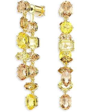 Swarovski Gema Mixed Cut Crystal Front To Back Earrings - Metallic
