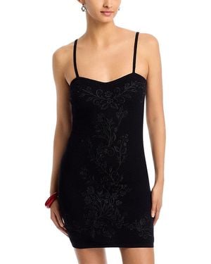 Aqua Placed Crochet Midi Dress - Black