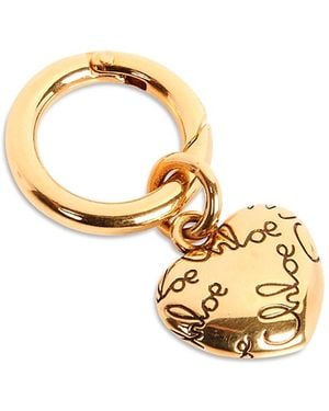 Chloé Alphabet Logo Heart Bag Charm - Metallic
