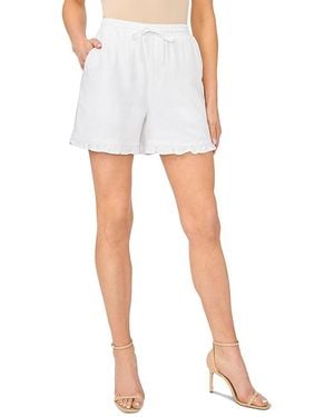 Cece Pull On Ruffled Hem Shorts - White