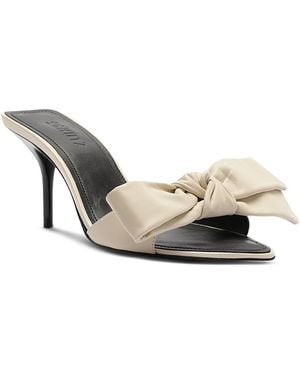 SCHUTZ SHOES Elodie Leather Bow Sandals - Metallic