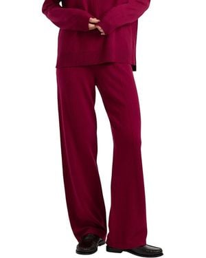 Chinti & Parker Wool Cashmere Wide Leg Track Pants - Red