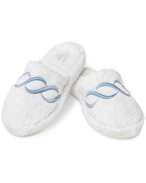 Pratesi Treccia Braid Embroidery Slippers - White