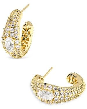 Kendra Scott Bella Crystal Open Hoop Earrings - Metallic