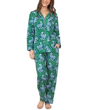 Printfresh Tiger Queen Long Pajama Set - Green