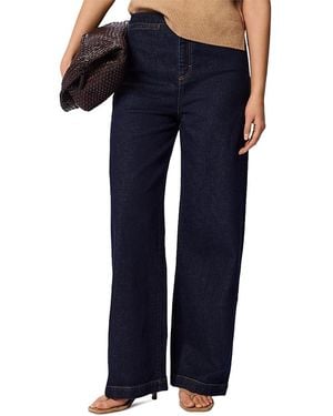 Whistles Stretch Full Length Wide Leg Jeans - Blue