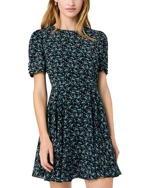 French Connection Marina Silky Chiffon Ditsy Lucia Fleur Mini Dress - Green