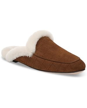 FAVORITE DAUGHTER Yvette Shearling Lined Mules - Brown