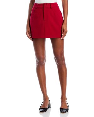 Aqua Five Pocket Mini Skirt - Red