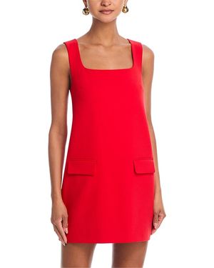 French Connection Whisper Square Neck Mini Dress - Red
