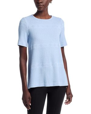 Misook Wrinkle Resistant Soft Knit Tunic - Blue