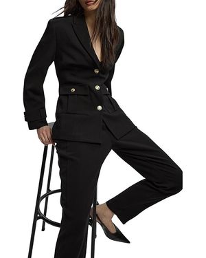 Karen Millen Petite Military Single Breasted Blazer - Black