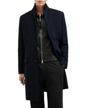 AllSaints Hal Single Breasted Coat - Blue