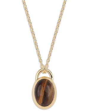 Moon & Meadow 14K Tiger Eye Pendant Necklace, 16-20 - Metallic