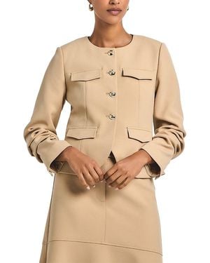 10 Crosby Derek Lam Novessa Ruched Sleeve Jacket - Natural