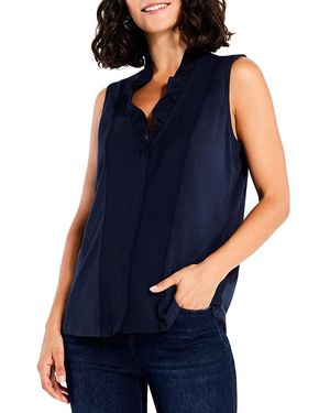 NIC+ZOE Ruffled Around Tank - Blue