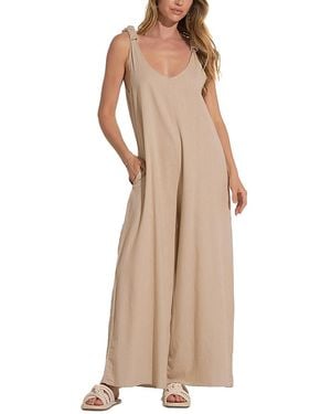 Elan V Neck Tank Jumpsuit - Natural