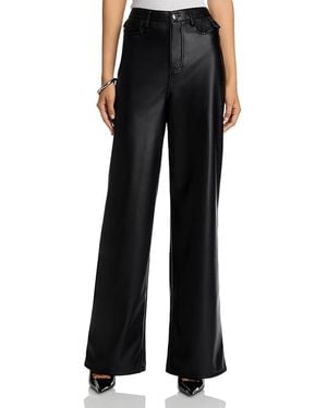 Steve Madden Geraldine Faux Leather Bootcut Pants - Black